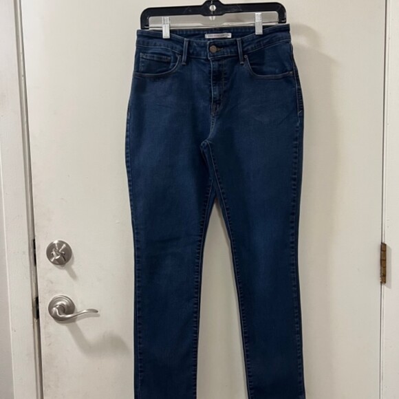 Levis Womens Blue Classic Mid Rise Skinny Dark Wash Denim Jeans Size 10 - Picture 5 of 12